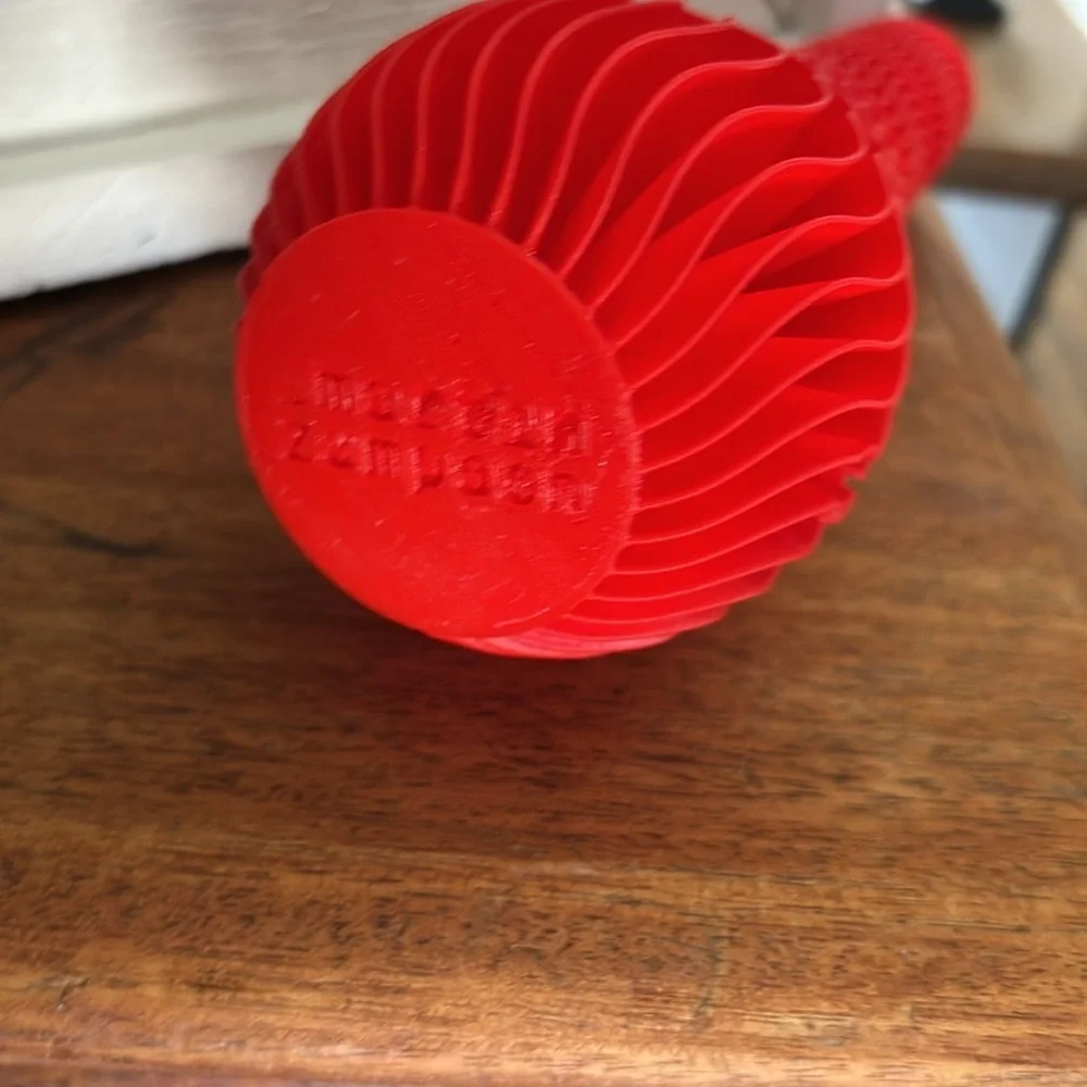 Martin Zampach Stamped Red Spiral Vase. *Small Flaw* Modern | Contemporary 2014